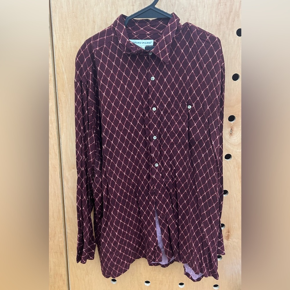 Vintage over size men’s geometric button up